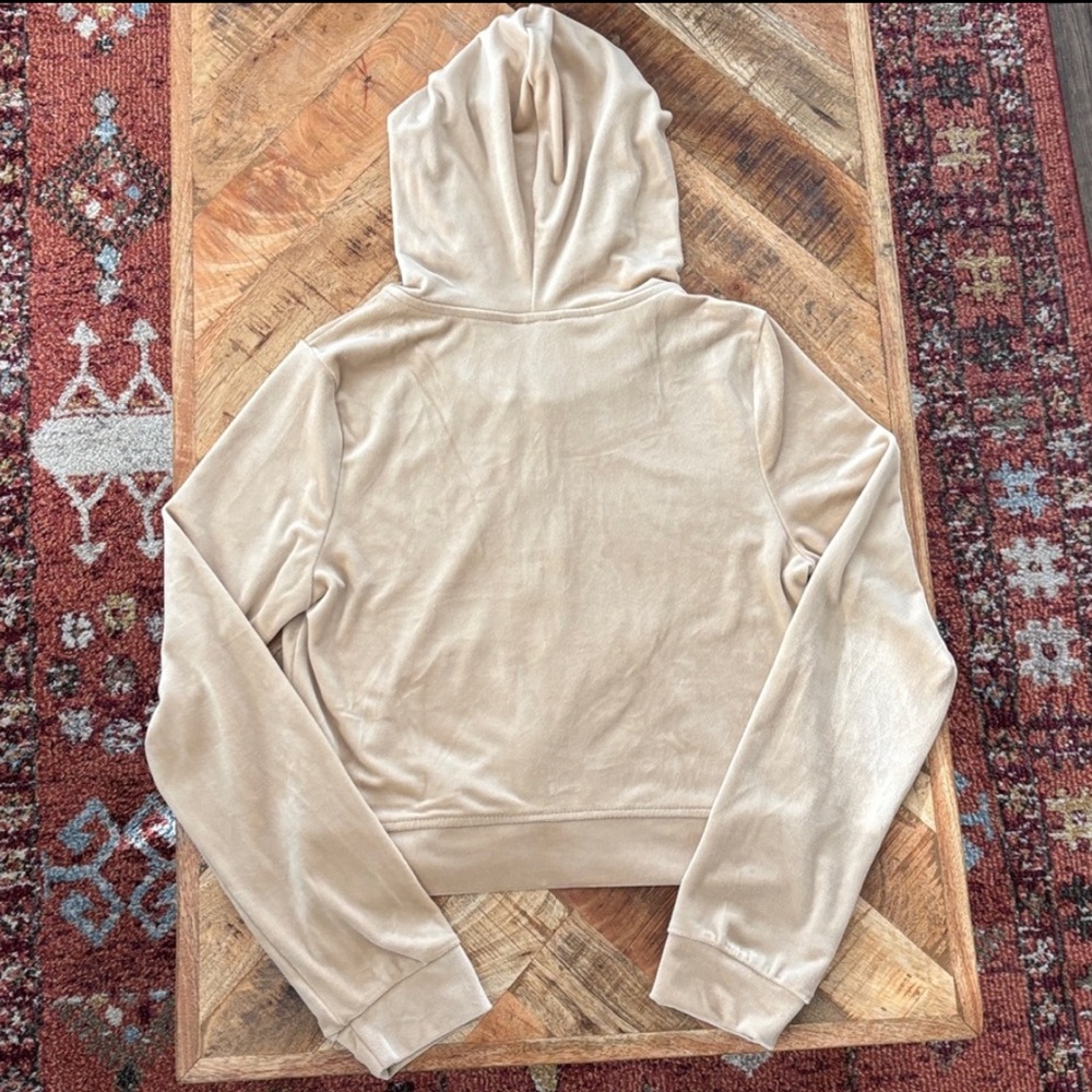 🧸🤎NWOT Velour Zip-Up Hoodie Sz L🤎🧸 - Picture 3 of 4